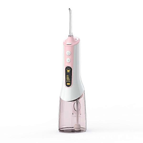 Oral irrigator - 350ml tank, 5 modes LED display, pink