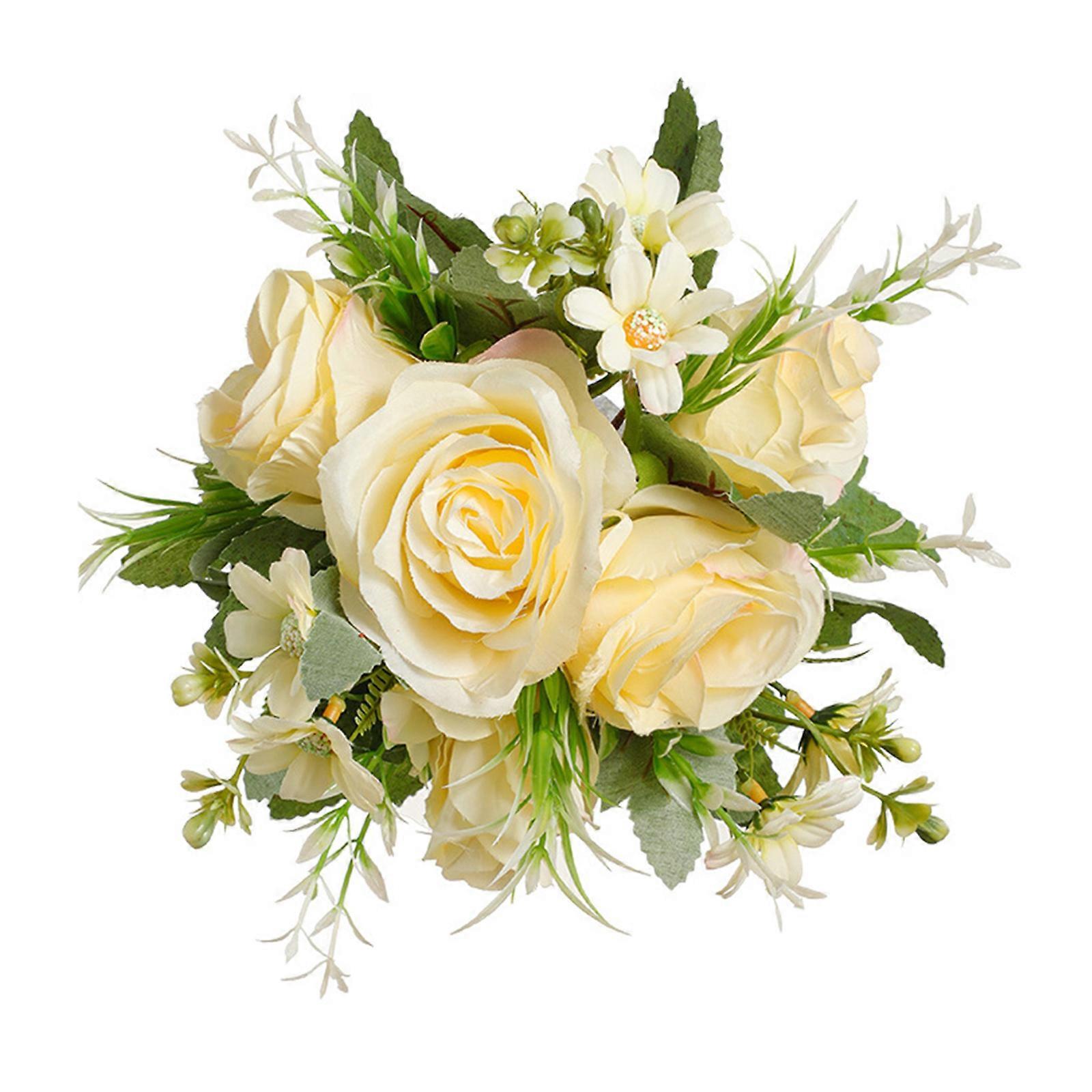 Modern Artificial Flower Arrangement Centerpiece Decoration Bouquet For Formal Event and Conference Table Setting  White milk