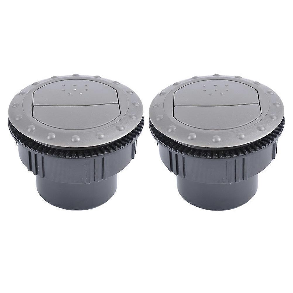 2Pcs RV Air Conditioner Vent Outlet Round Lightweight Grey For Vehicle Interior Design Wind Direction Adjustment