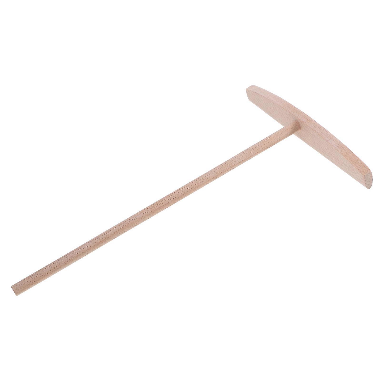 Light Yellow Solid Wood Crepe Spreader Tool for Kitchen Effortless Pancake and Crepe Making 12.5 inches