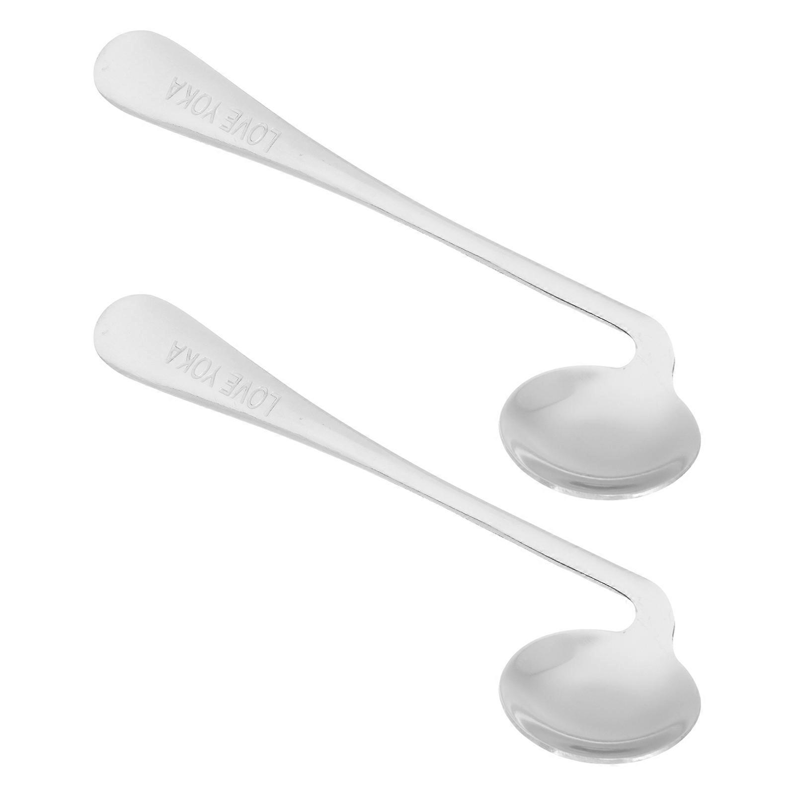 Convenient Elderly Tableware Adaptive Cutlery Durable 17x3.8cm Silver 2Set