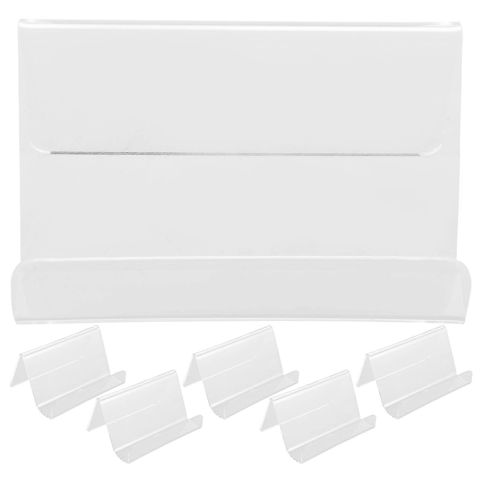 Space-Saving Card Holder Acrylic Display Rack Book Support For Office And Home 6Pcs