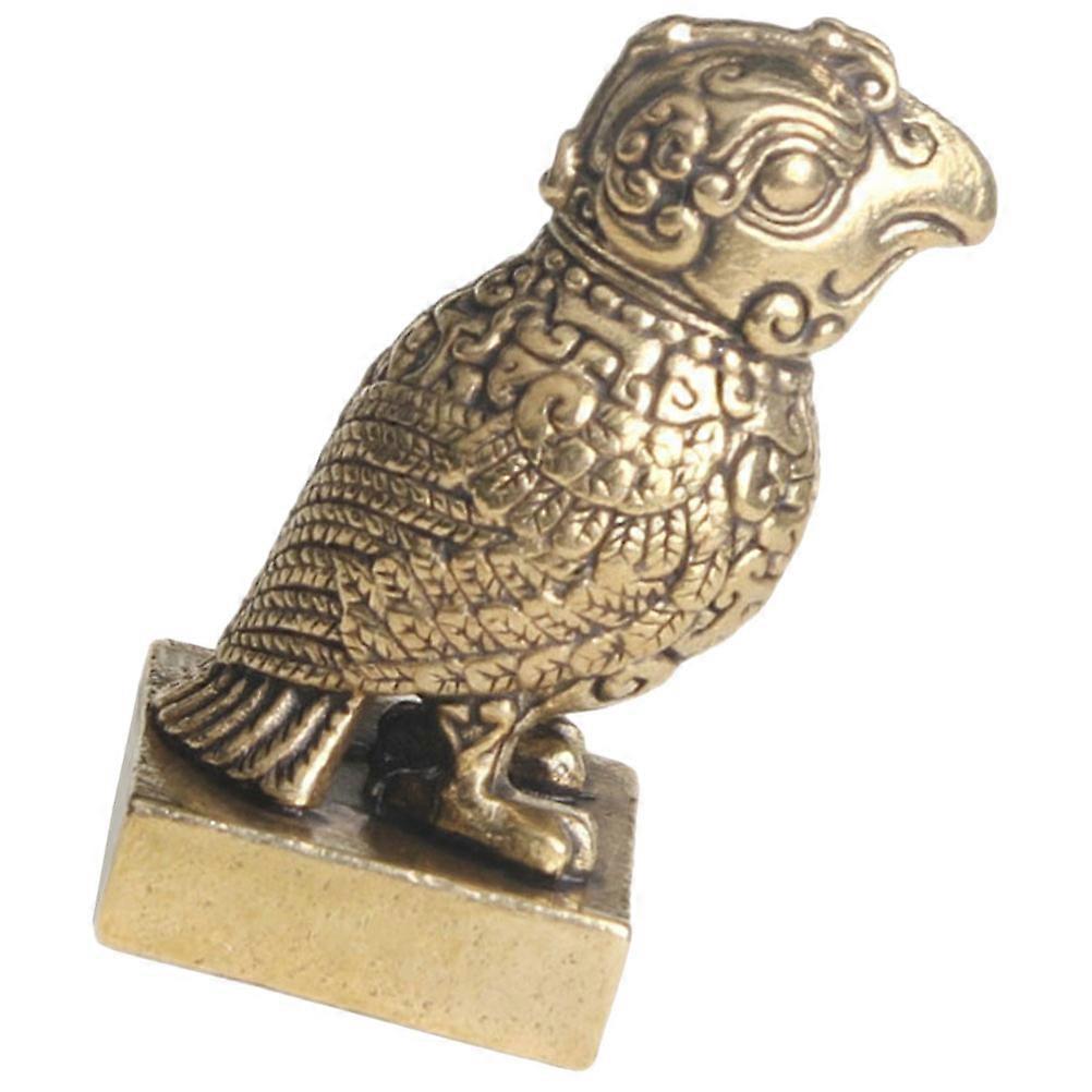 Retro Vintage Brass Bird Statue Home Decor Figurine Lifelike Design Smooth Surface Ornament for Table Display
