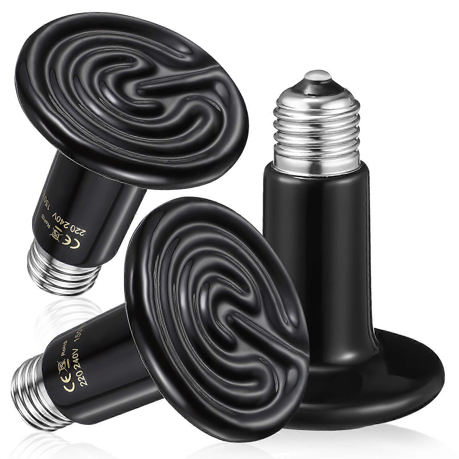 Heat Lamp Bulbs For Pets 3 Pcs Unique Shape 3.93x3.14in Indoor Pet Care Heat Source