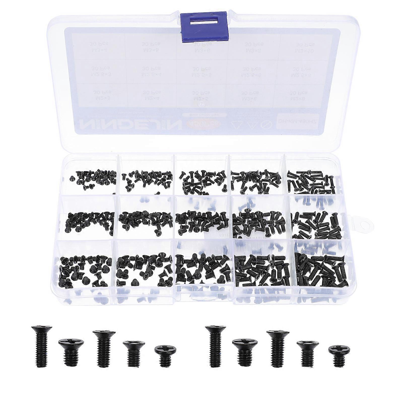 Multi Purpose Screws 1 Set Small Countersunk Stainless Steel Professionals DIY Repair Rust-proof 450Pcs