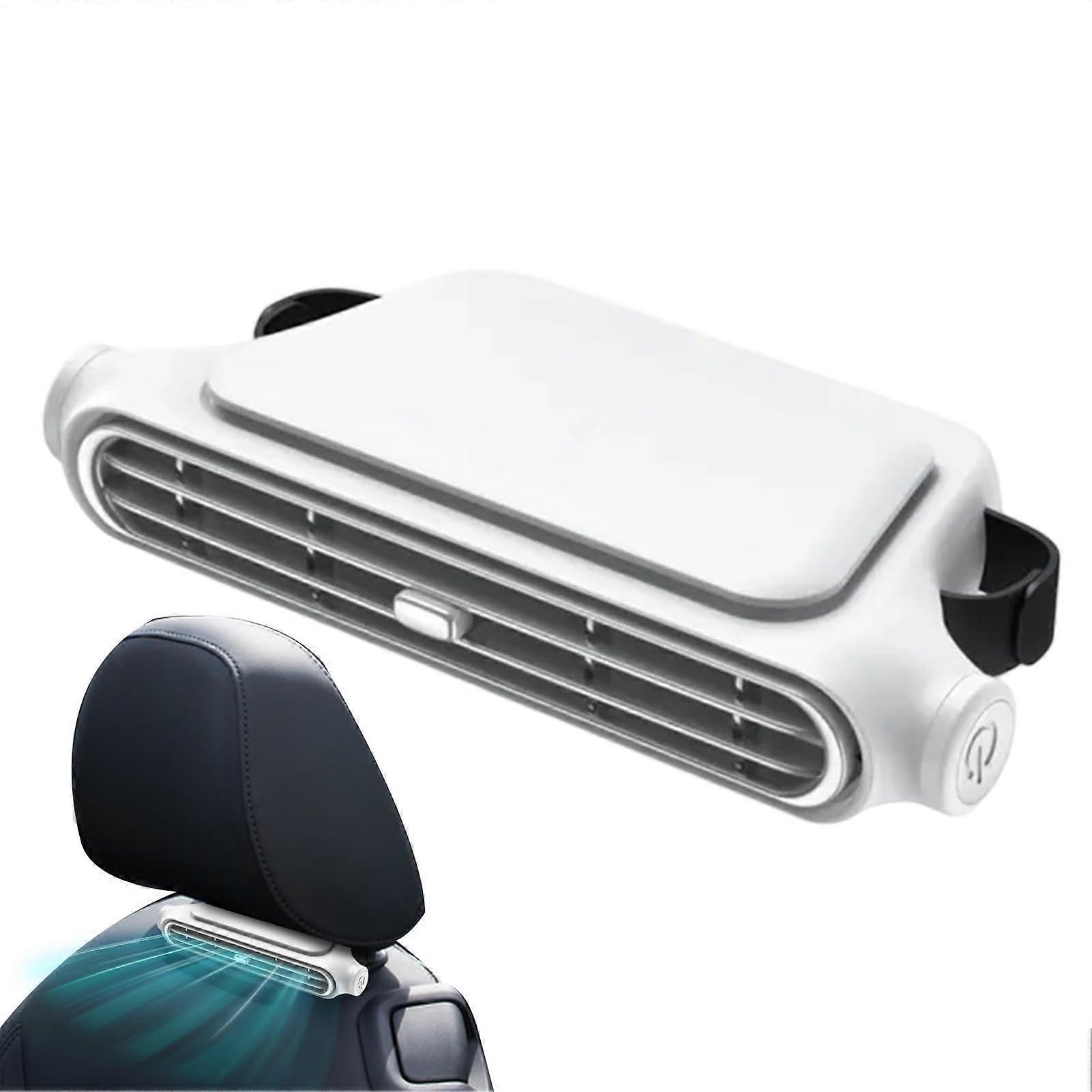 Portable Car Fan With Adjustable Speed Settings For In-Car Cooling Cream Color 12V Compatibility