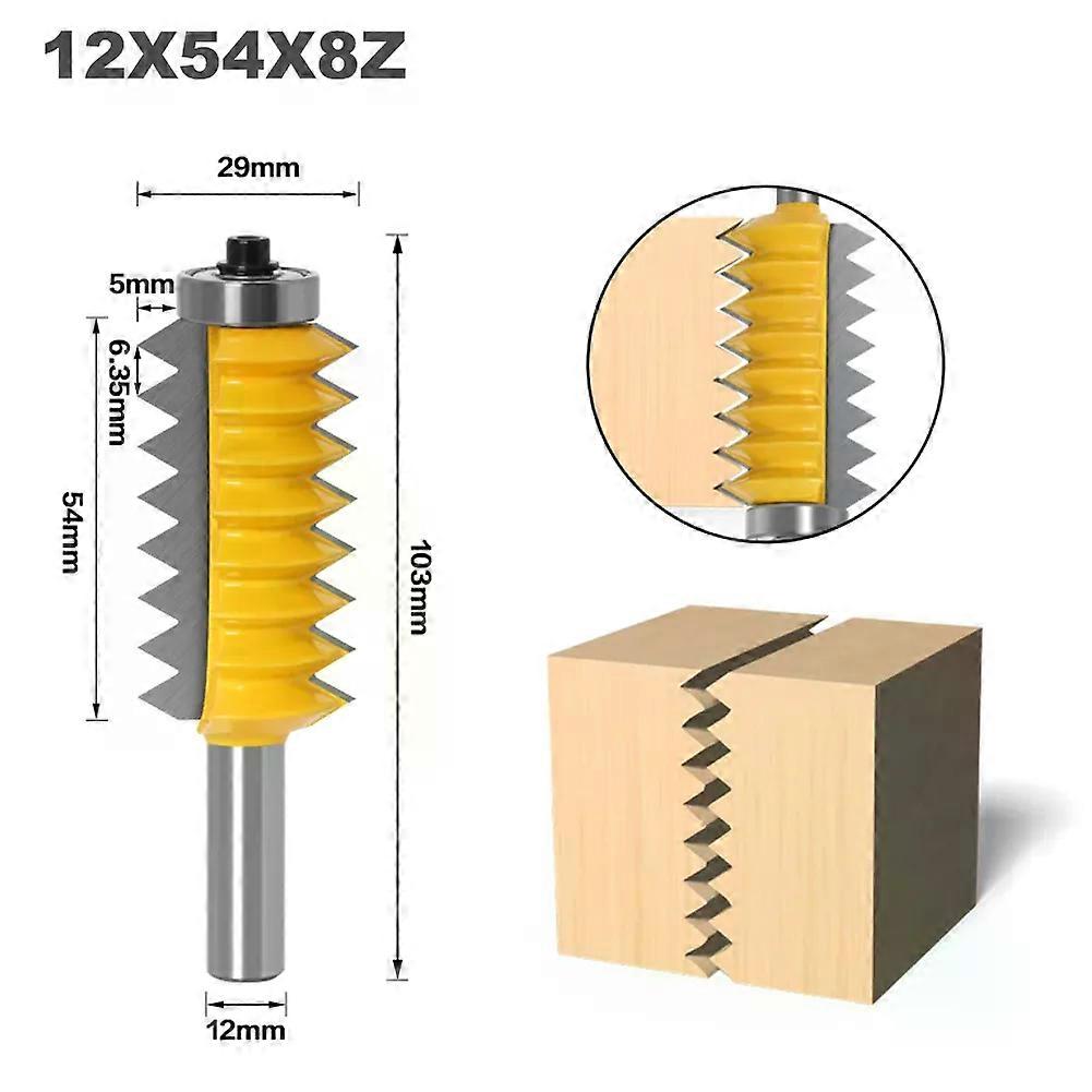12 Shank Raised panelVjoint Bits Finger Joint Glue Milling Cutter for Wood Tenon Woodwork Cone Tenon Milling Tenoning Machine