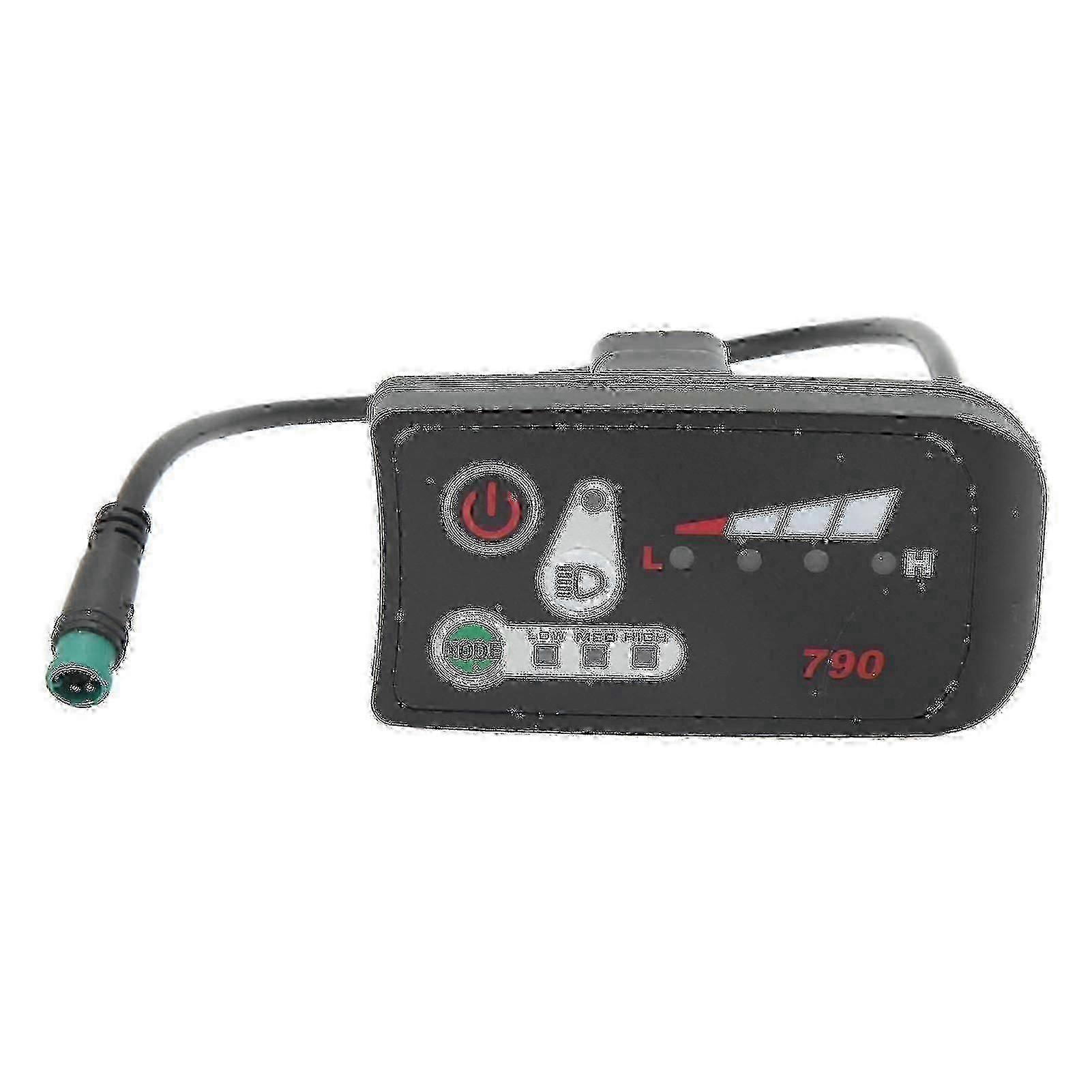 Electric Bike Led Power Display Panel Electric Bike Modification Display Meter With Waterproof 5p Male Plug For 22.2mm Handlebars