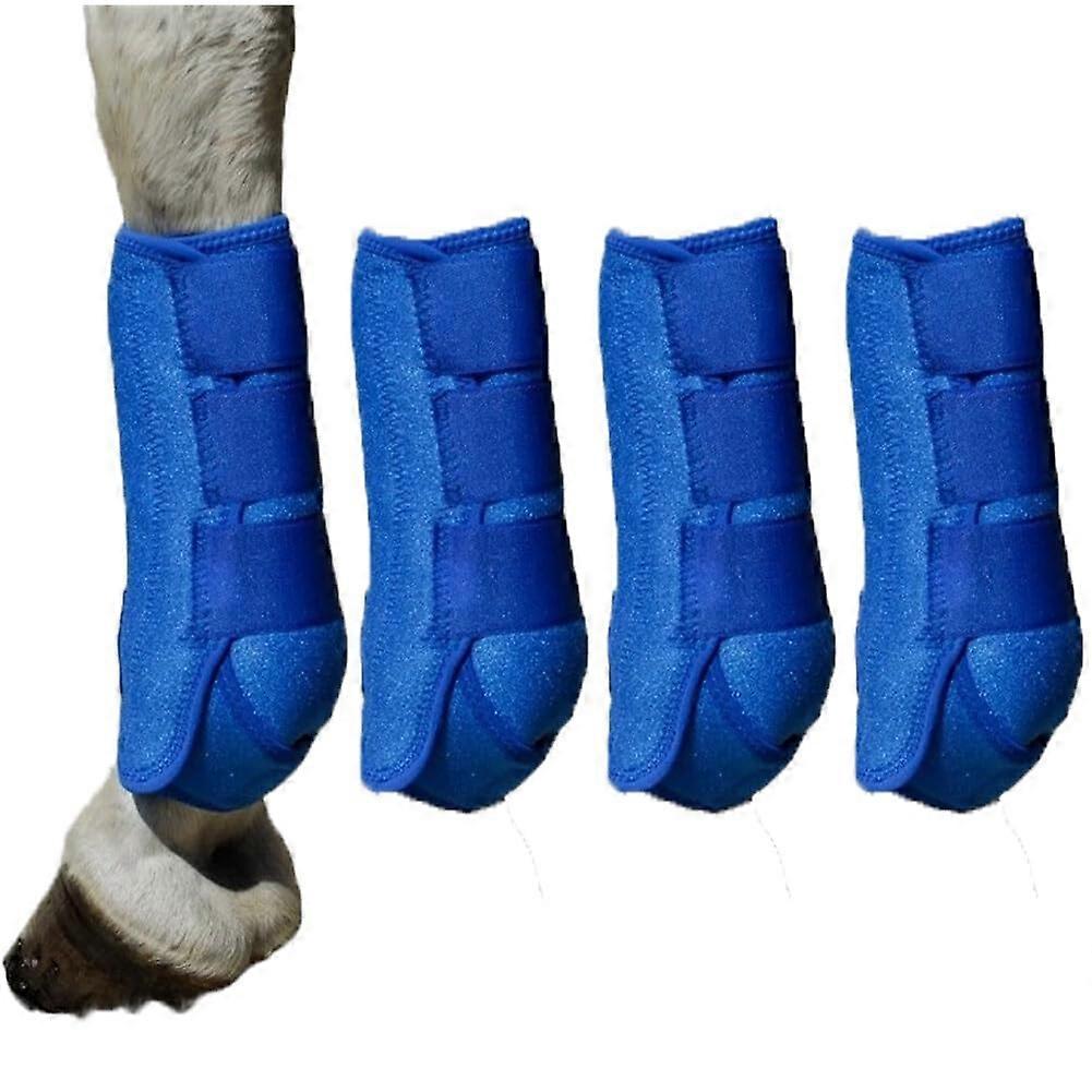 4piece horse leg guard, tendon boots, protects jumping and brush boots, Blue