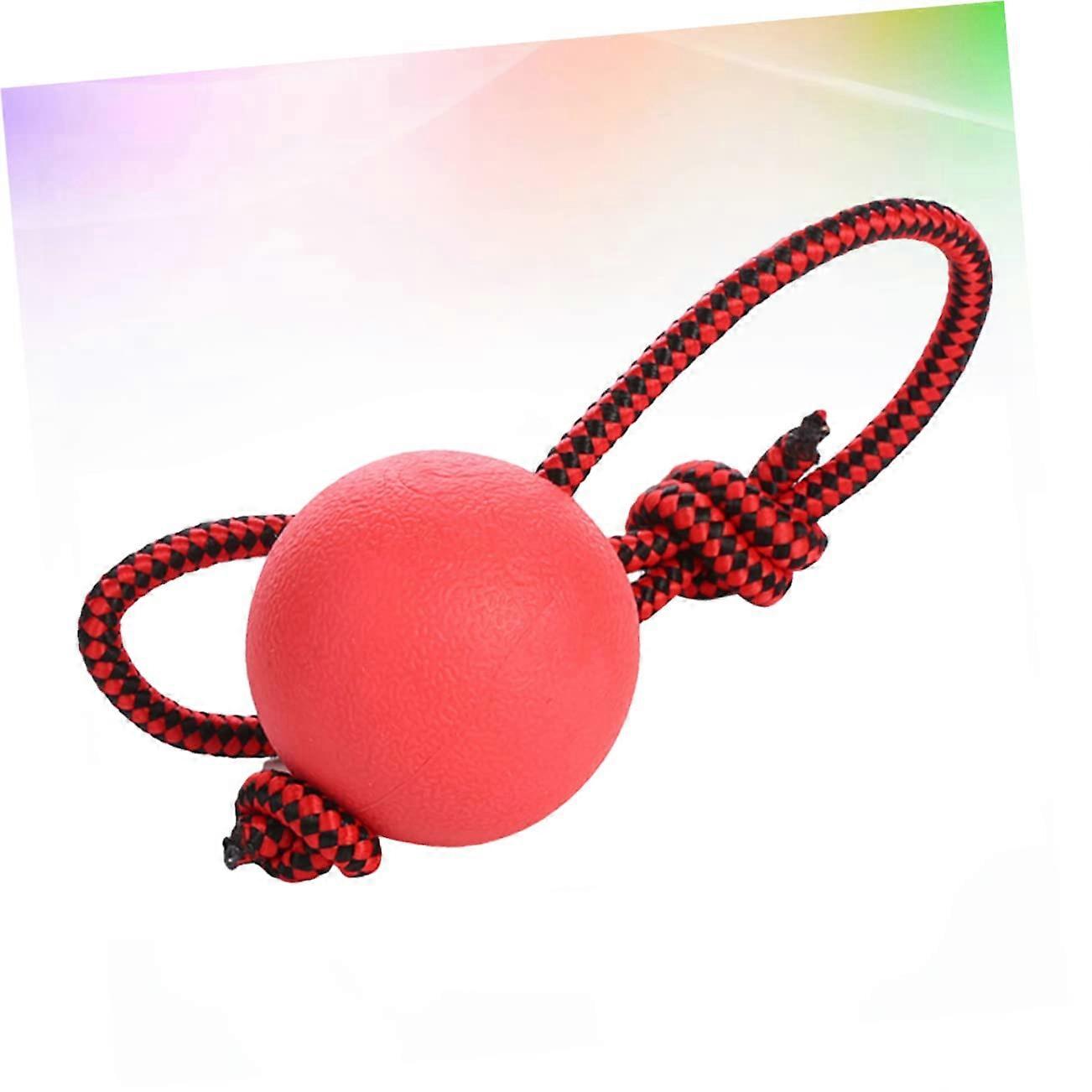 Dog Chew Toy Molar Ball Durable Rubber With Elastic Rope Large Diameter Dental Cleaning Interactive Toy Color Varies