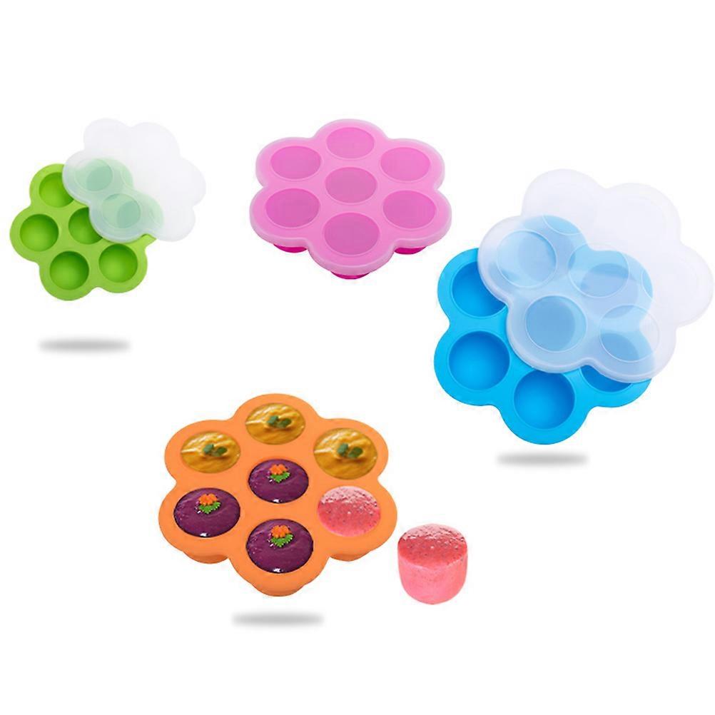 Microwave Safe Reusable Containers For Baby Food Storage Featuring 7 Cavities Size 8.3X8.3X1.6In 1Set