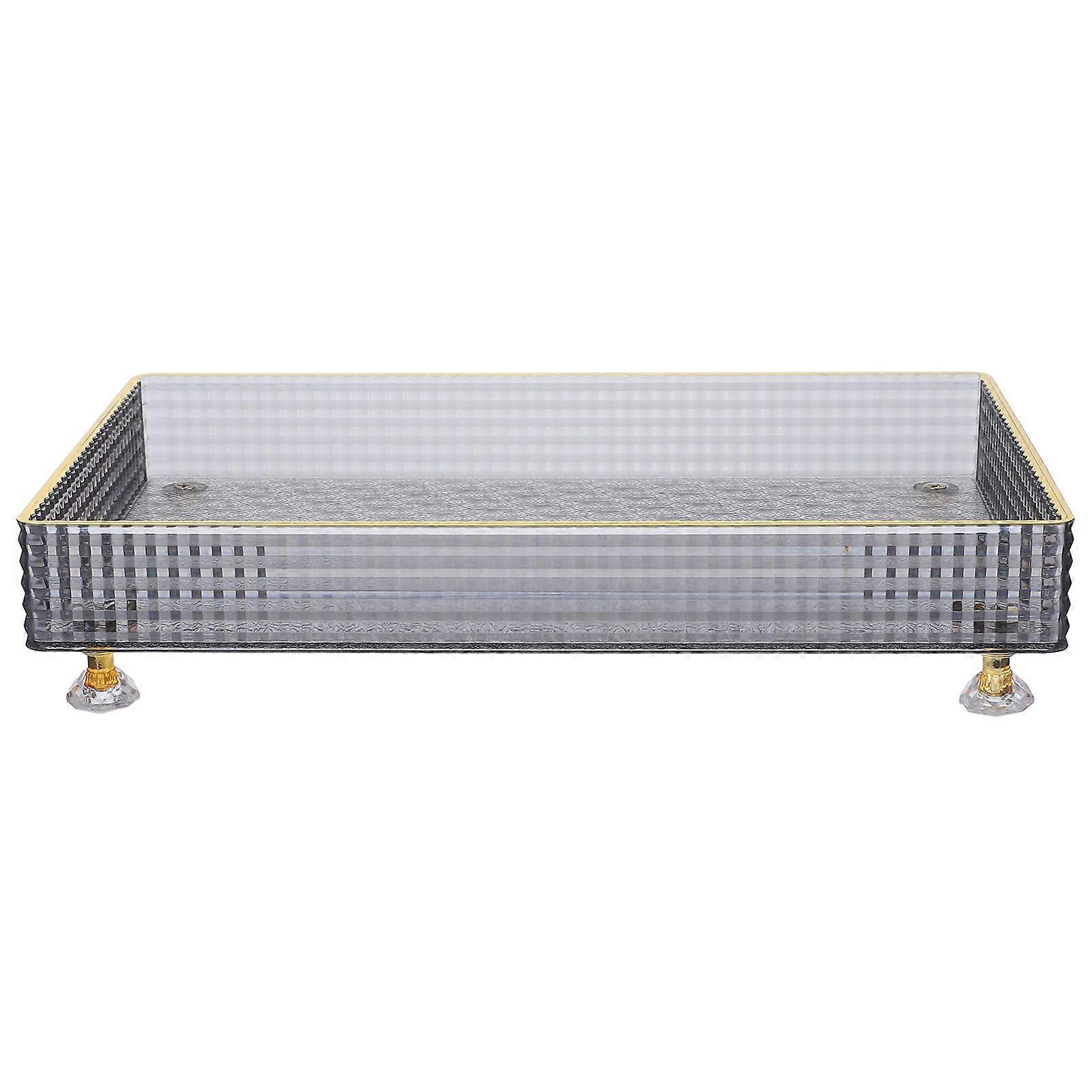 Household Rectangular Fruit Plate with Gold Trim for Serving Tray Snack 1 Set