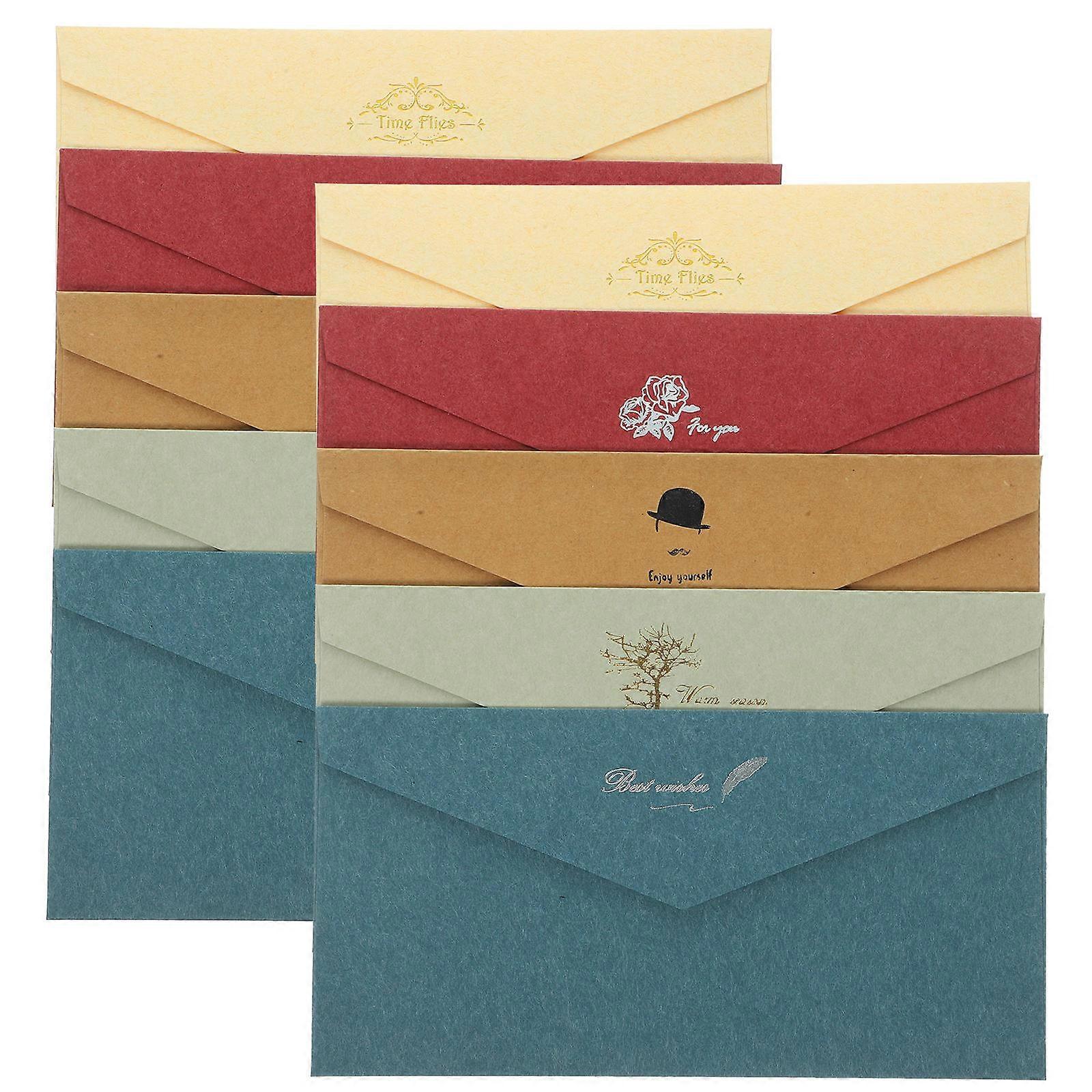 Blessing Card Envelope in Assorted Colors for Home Use Crafted with Kraft Paper 10 Pieces
