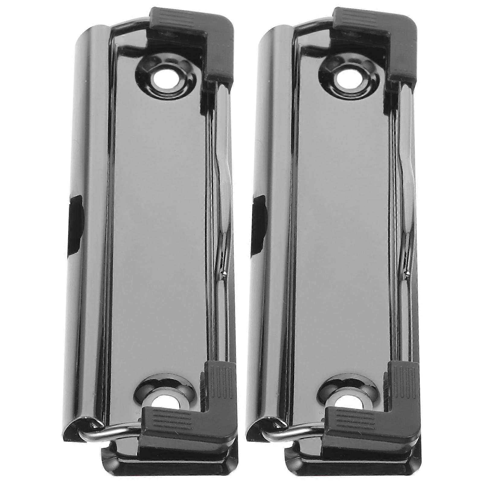Storage Clipboard Metal Clips 10x4cm Ideal For Keeping Papers Organized In School And Office 2Pack