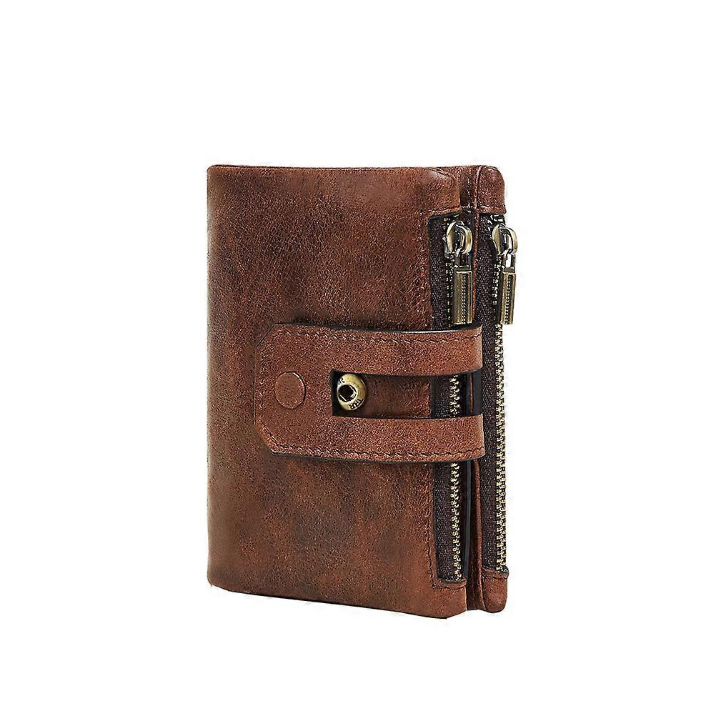 Retro Double Zipper Purse For Men Featuring Large Capacity And Coin Storage Ideal For Daily Occasions 1Set