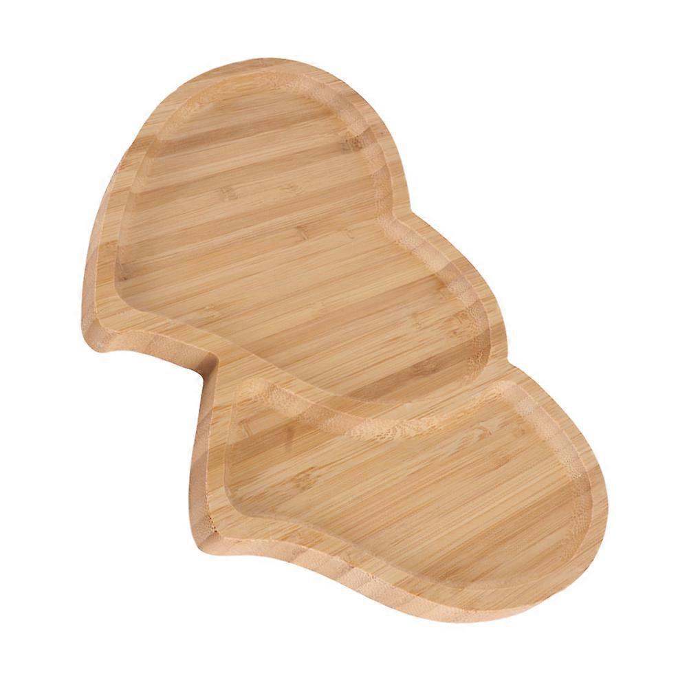 Light Brown Heart Shape Bamboo Serving Tray for Home Indoor Outdoor Use 12.5 x 12.5 Inches