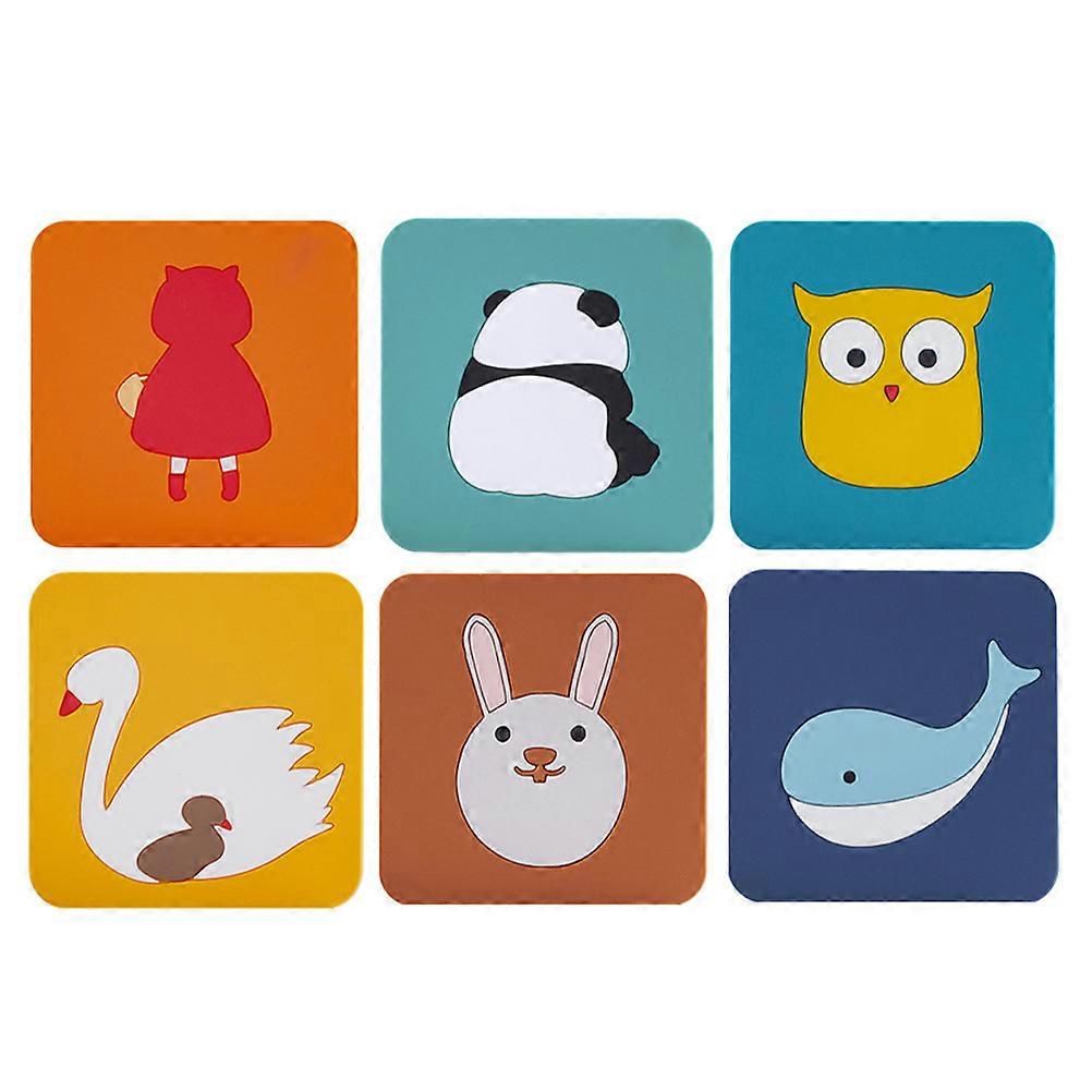 Heatproof Mat Silicone Placemat 6Pcs Owl Shape Tableware Kitchen Assorted Color Stain Prevention