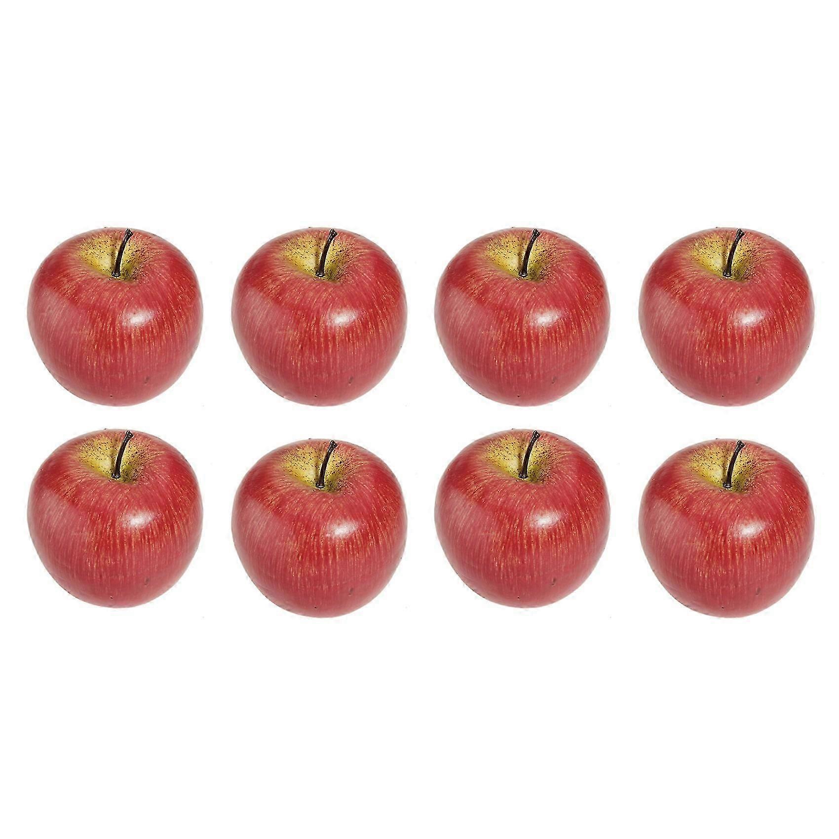 8PCS Large Artificial Red Apples for Decoration