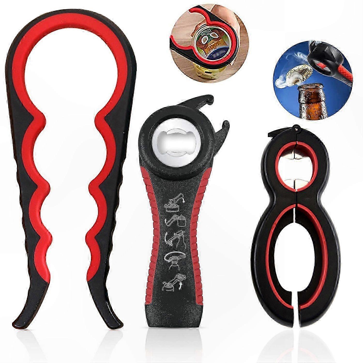 Easy Grip Can Opener with Bottle Opener Function for Arthritis Relief - Manual Kitchen Tool for Seniors