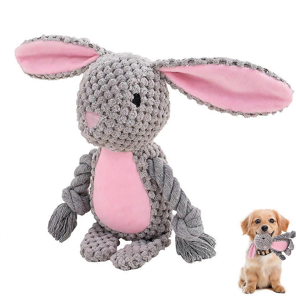 Dog Toy Plush Cuddly Tug Of War Squeaky Interactive Toy For Puppies Small And Medium Dogs Rabbits