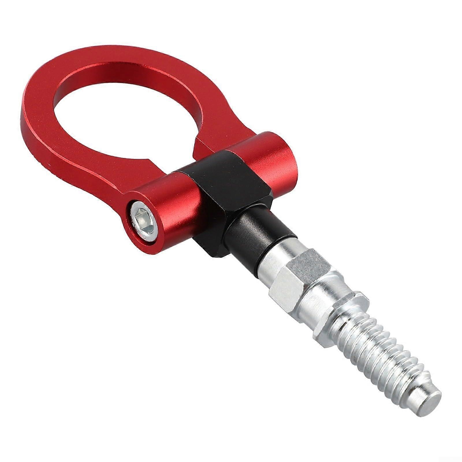 Front autotow hook, sturdy aluminum design,  towing safety (red)
