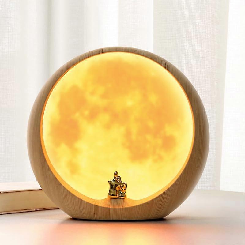 Moon Lamp Touch Dimmable Table Lamp With 3 Brightness Levels 1000mAh USB Rechargeable Wireless Night Light