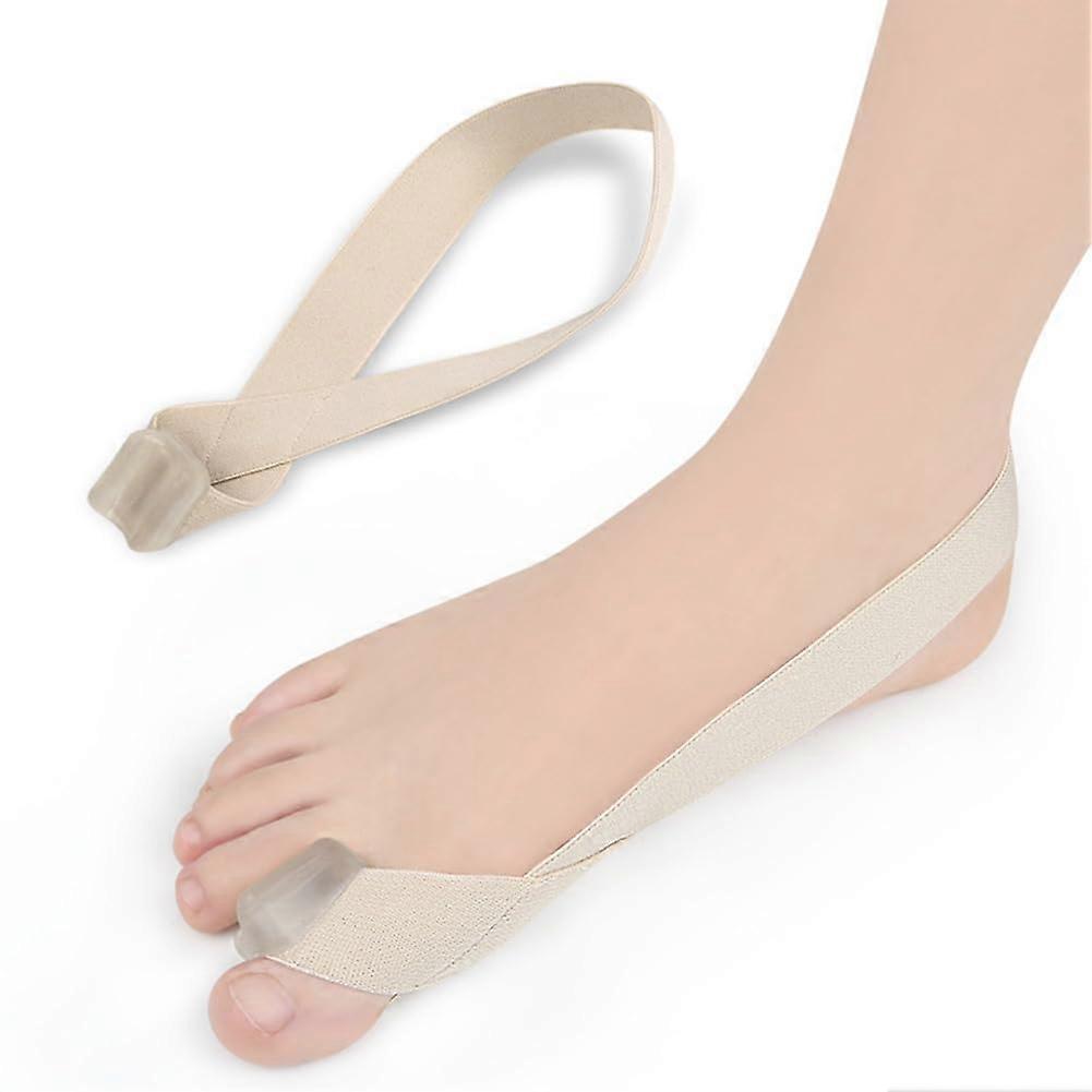 Unisex Hallux Valgus Device for Bunion Pain Relief, Elastic Toe Separator, Champagne, Size L, Daily Wear