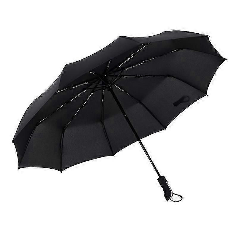 Fully Automatic Open Strong Frame Triple Folding Large Windproof Rain Umbrella