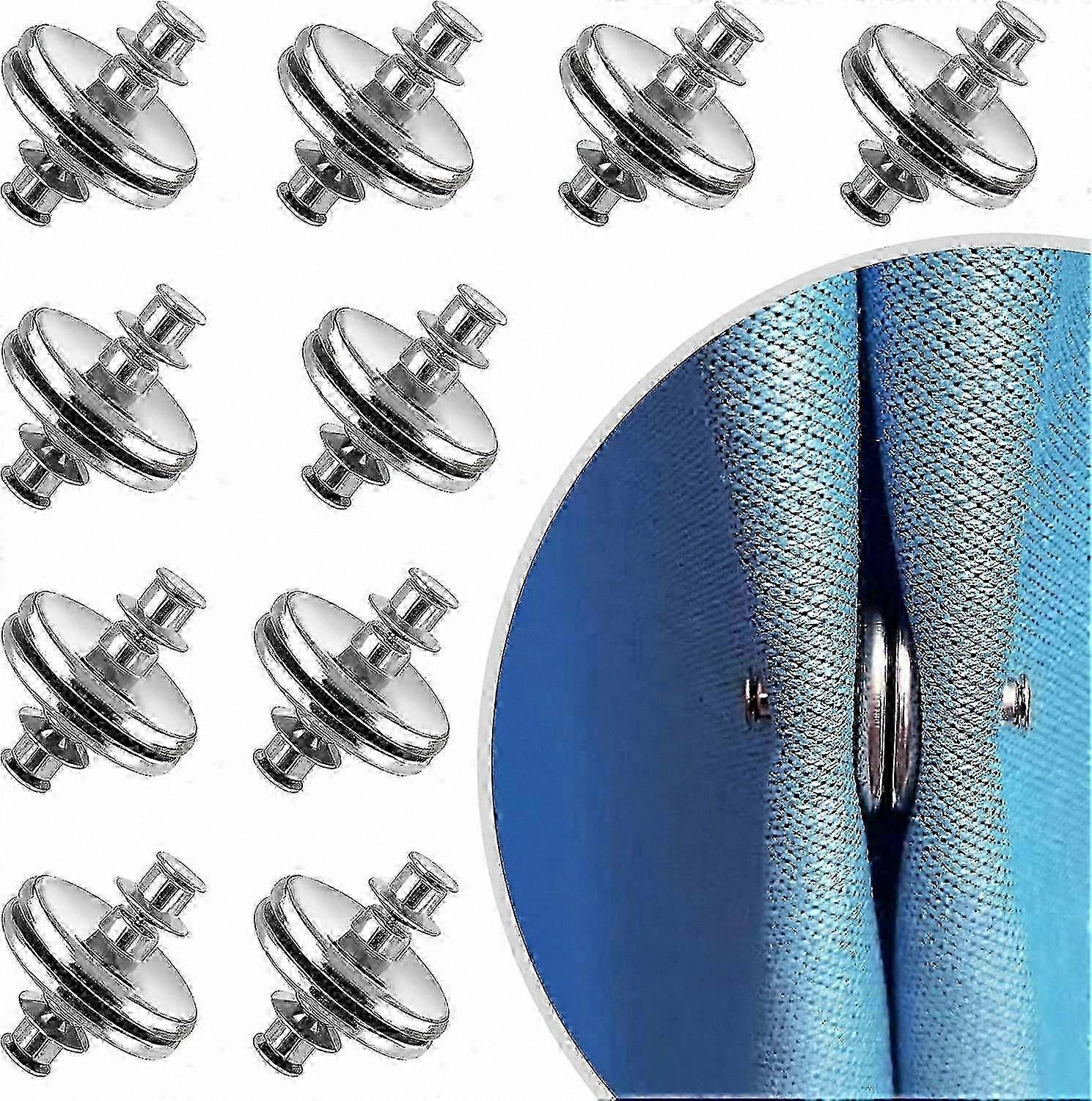 10 Pack Magnetic Curtain Closures with Back Tack, Light Leak Prevention Solution