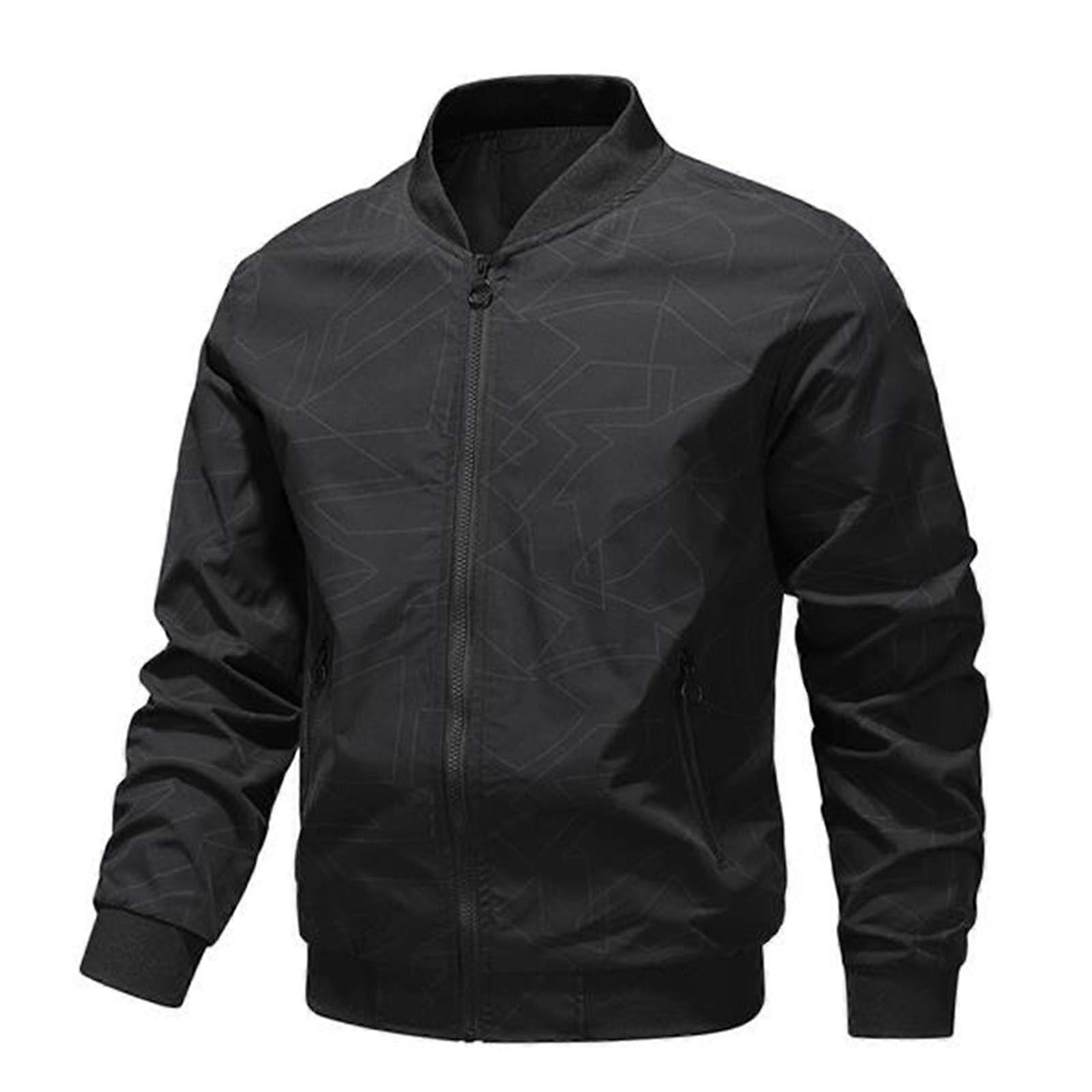 Bomber Jacket Men's Lightweight Summer Jacket Thin Transition Jacket Black