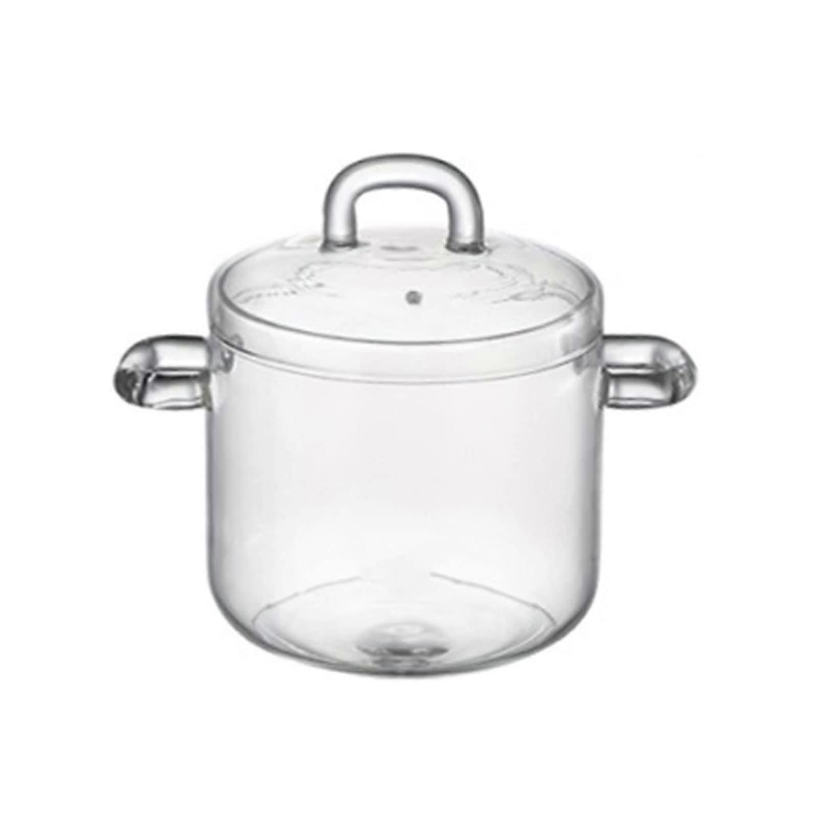 Soup Pot Glass Small Stew Pot with Waterproof Transparent Cover, Open Flame Compatible Soup Cup and Bird Nest Stew Bowl