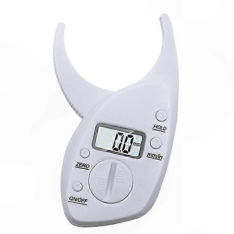 Digital Body Fat Caliper Portable Accurate Measurement Comfort Grip White