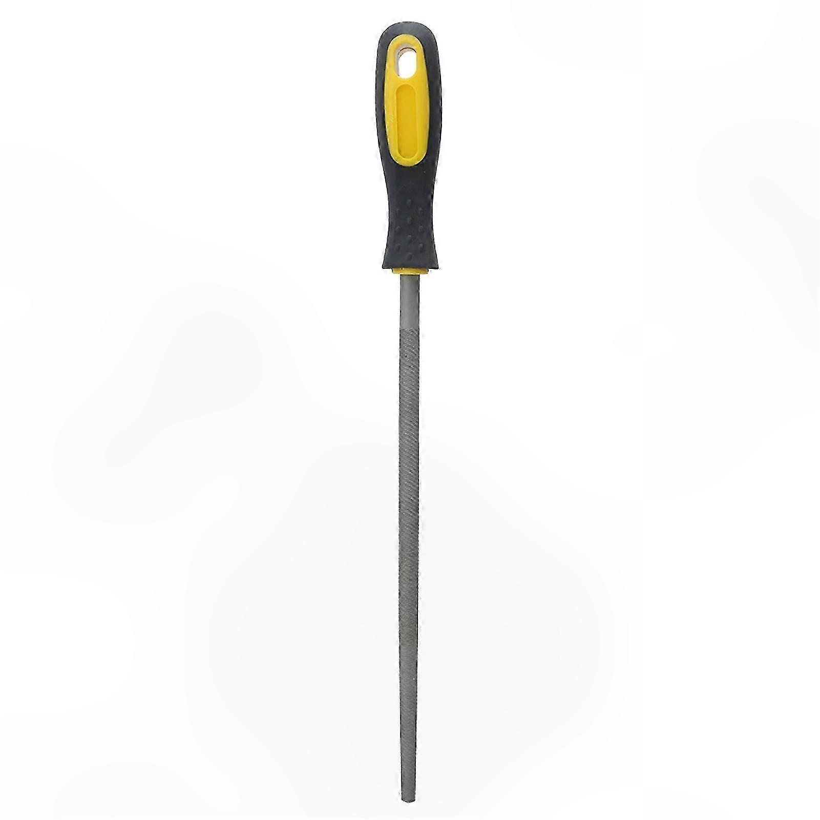 10in Round Steel Rasp File with Handle for Metal and Leather Crafting Fine Teeth Tool