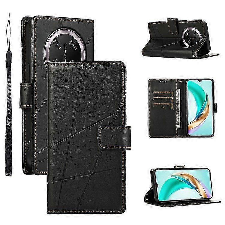 Line Imprint Leather Wallet Phone Case for Honor Magic7 Lite 5G X9C 5G for Device Protection
