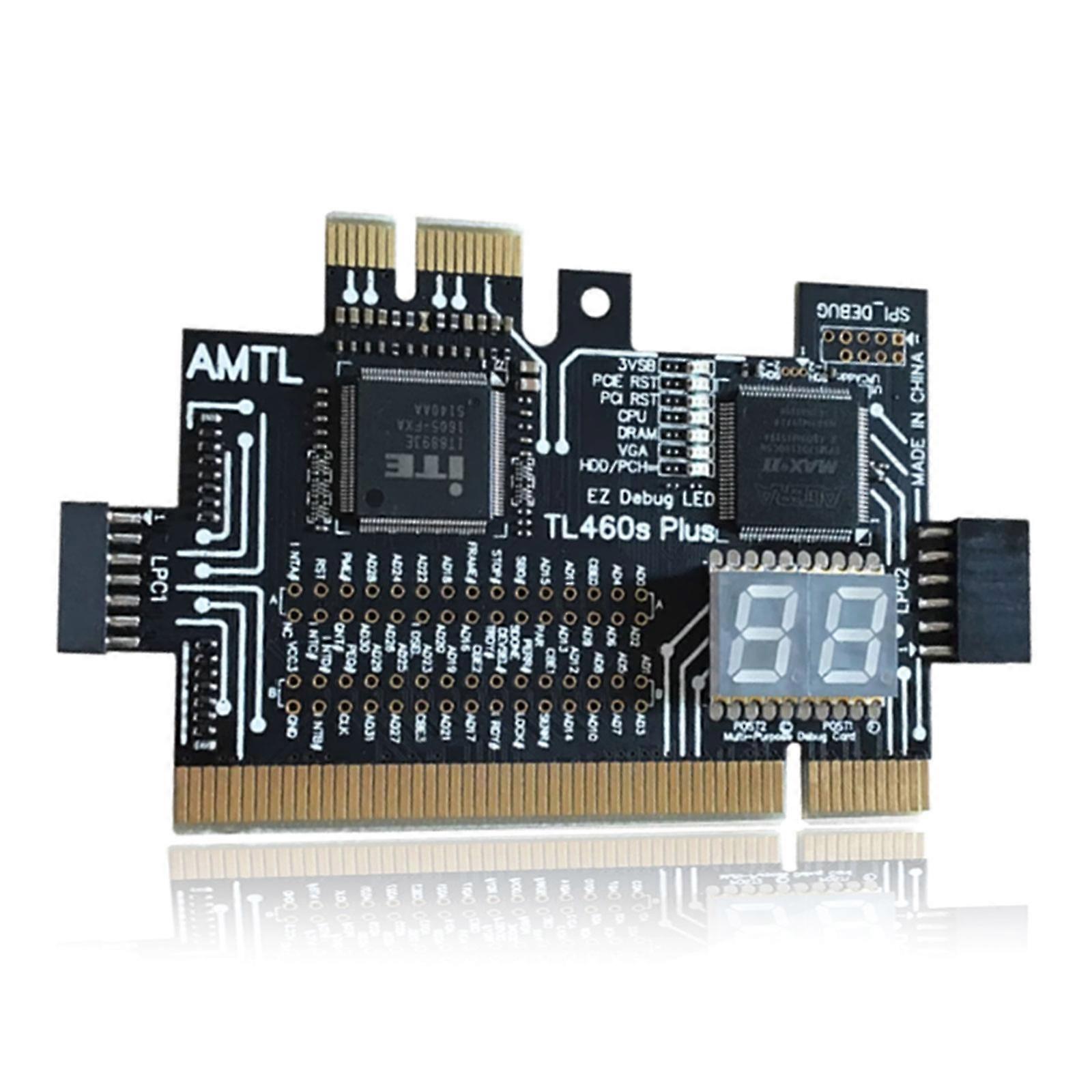 A1105 Upgraded Motherboards Diagnostic Card With LED Indicators For CPU DRAM VGA HDD Debugging And Clock Signal Display Multicolor