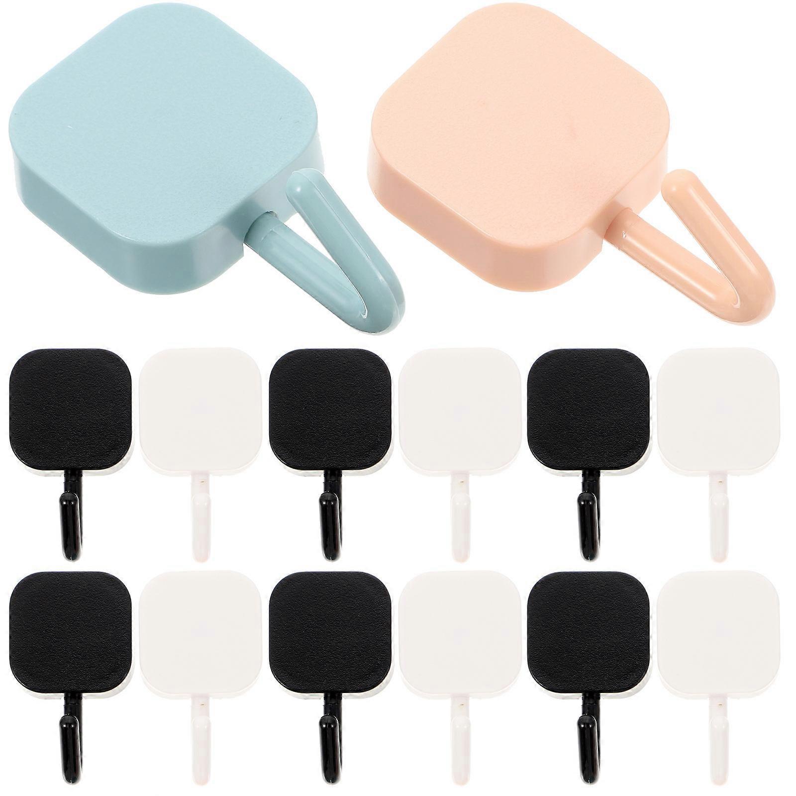 Stick on Towel Hooks Wall Door Hooks for Bathroom Kitchen Living Room Abs Assorted Color Adhesive Hanging 20Pcs