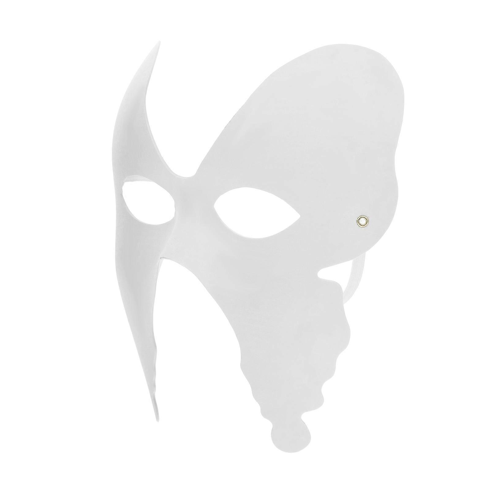 Paper Mask Butterfly Style for Party Masquerade Mardi Gras White Paper Material Diy 1Set