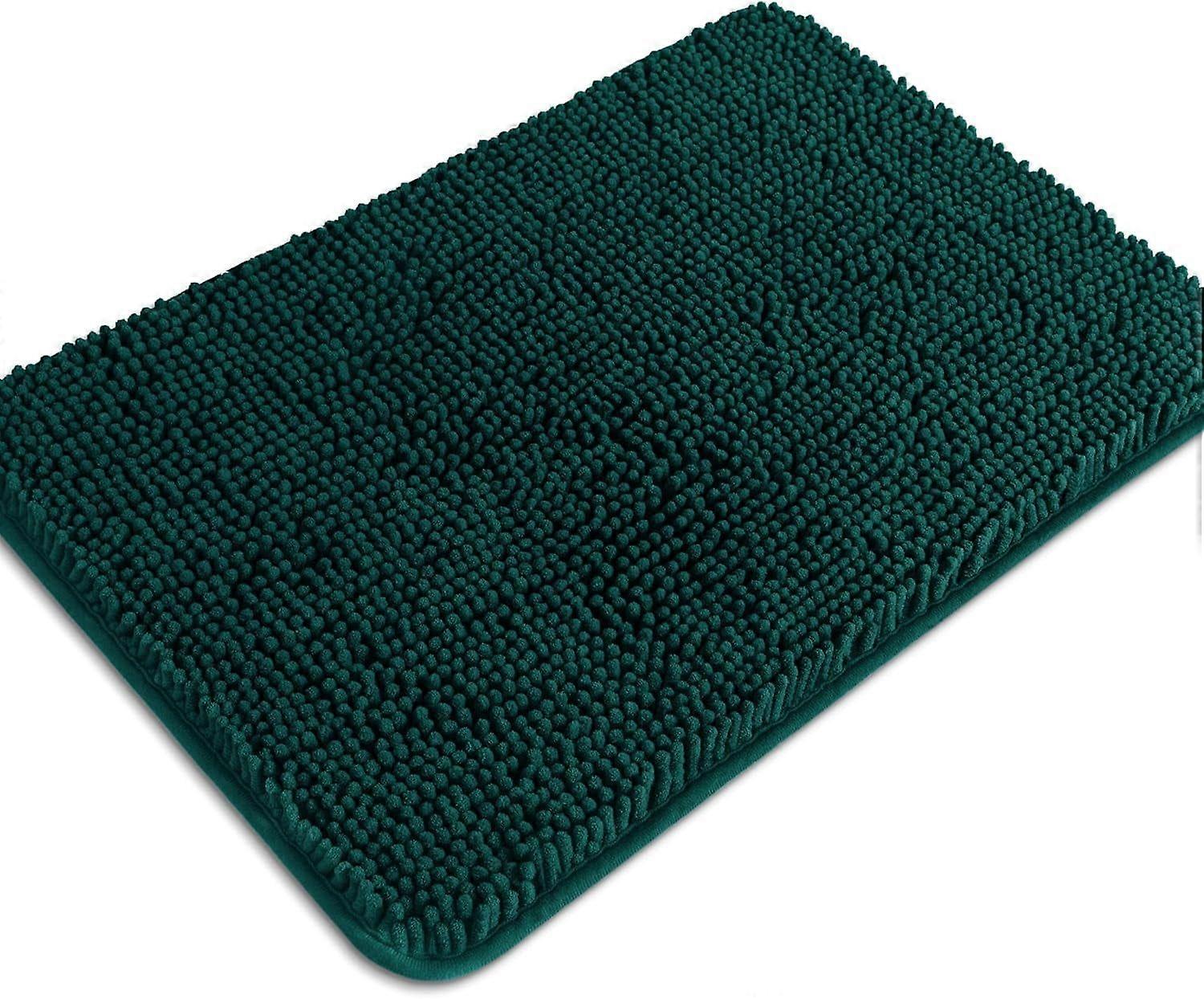 Dark Teal Bathroom Rugs \u2013 Absorbent and Washable Bath Mat, Non-Slip, Thick