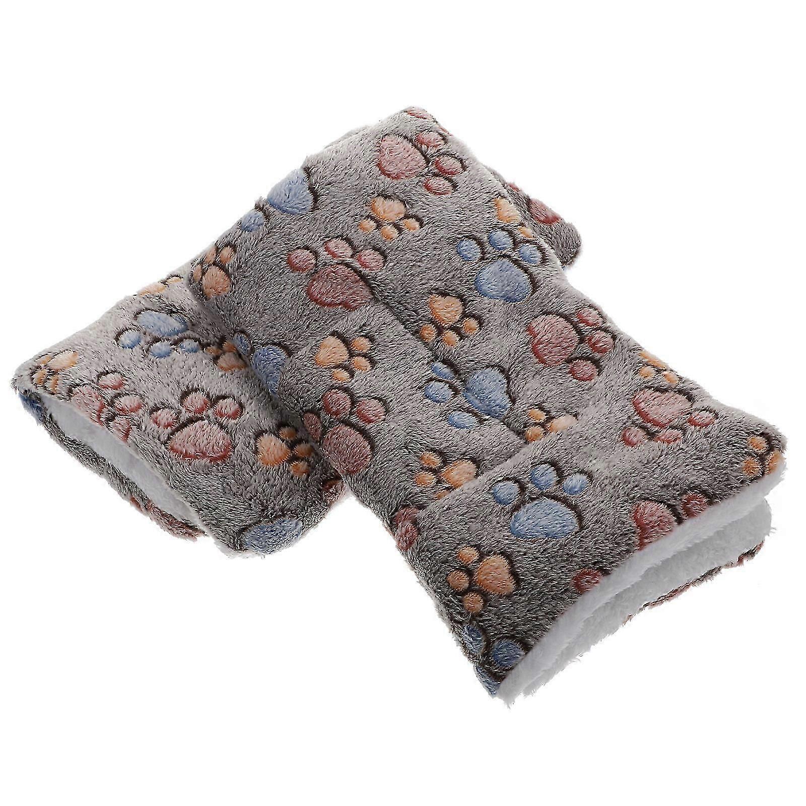 Grey Cloth Pet Sleeping Mat Lightweight Portable Cushion for Dogs and Cats 2Pcs 24.0x18.0 Inches