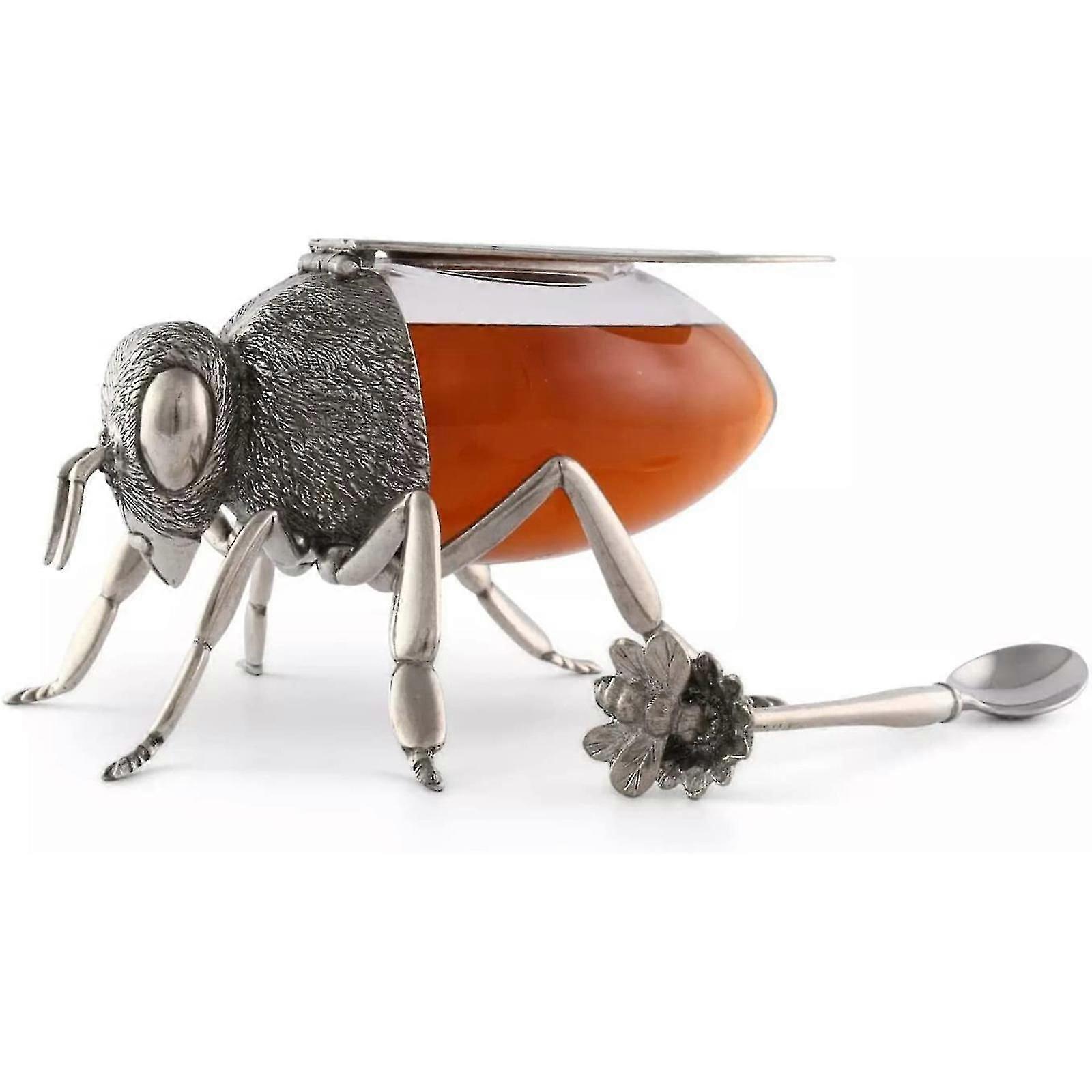 Legering Deksel Glazen Bee Honeypot