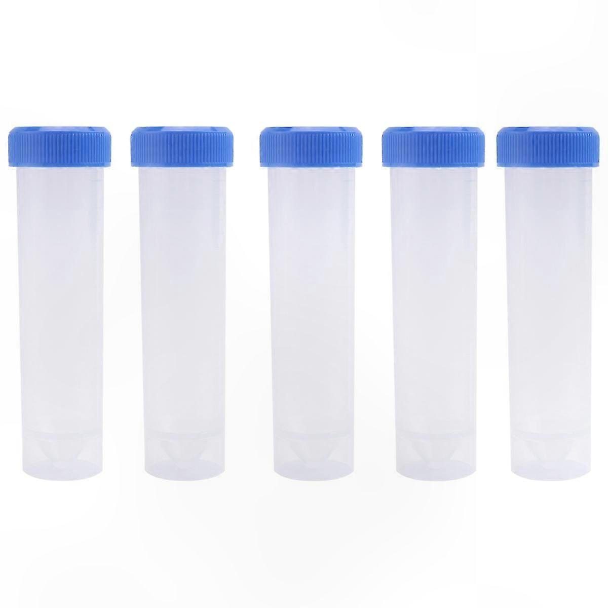 5-Pack 50ml Clear Plastic Centrifuge Tubes with Graduation and Screw Caps