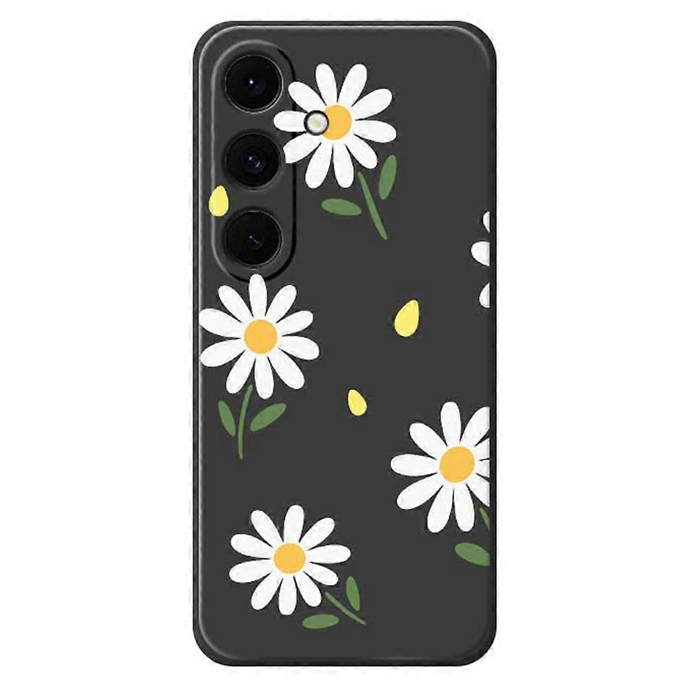 TKdaddy For Samsung Galaxy S25 FE Case Daisy Pattern Printing Straight Edge  TPU Phone Back Cover