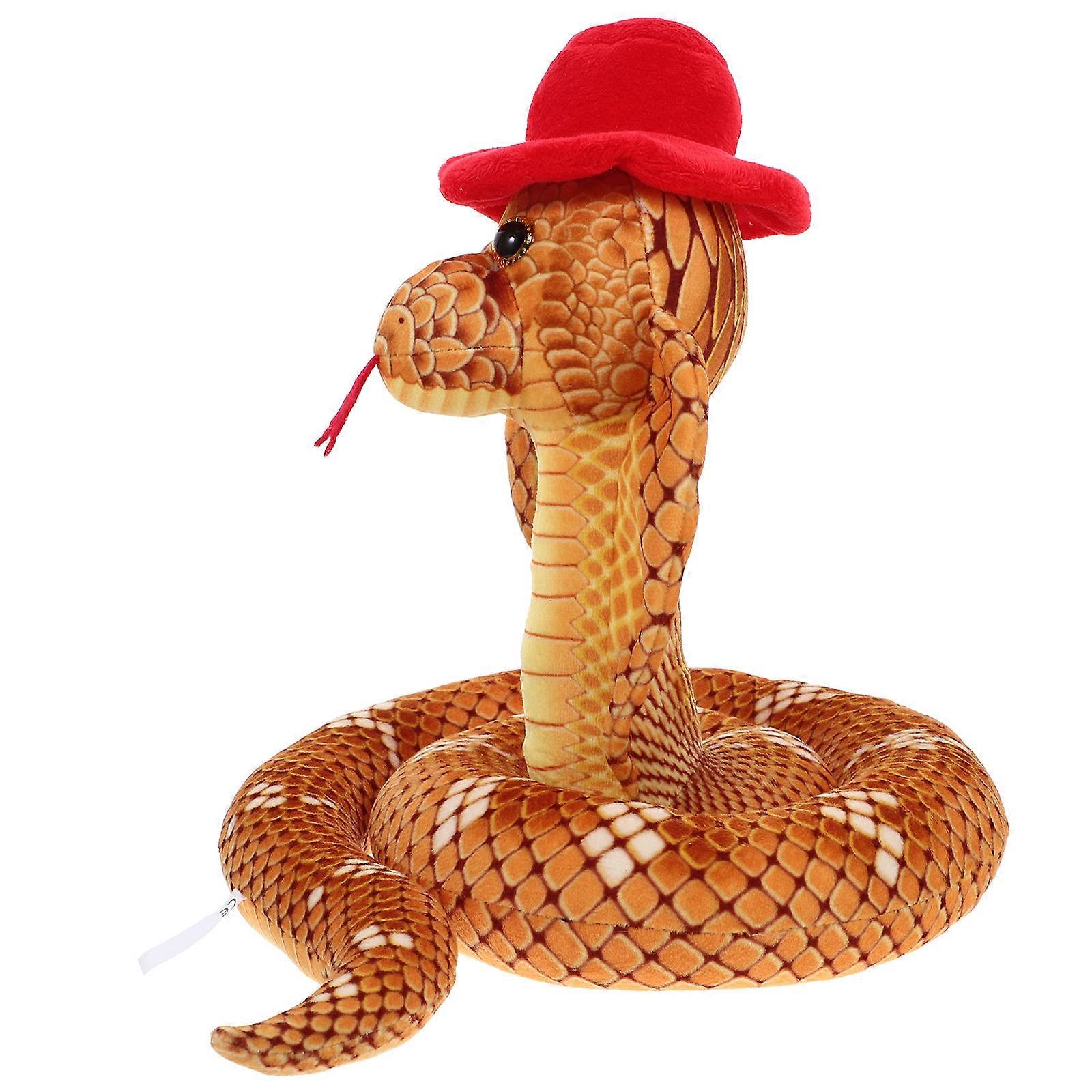 Scary Snake Stuffed Animal for Cosplay with Realistic Texture and Red Color 10 Inch