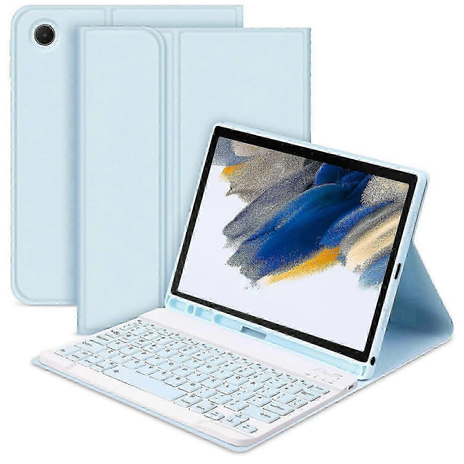 Sk For Samsung Galaxy Tab A9+ Detachable Bluetooth Keyboard Tablet Case Pu Leather Flip Cover (epa13)