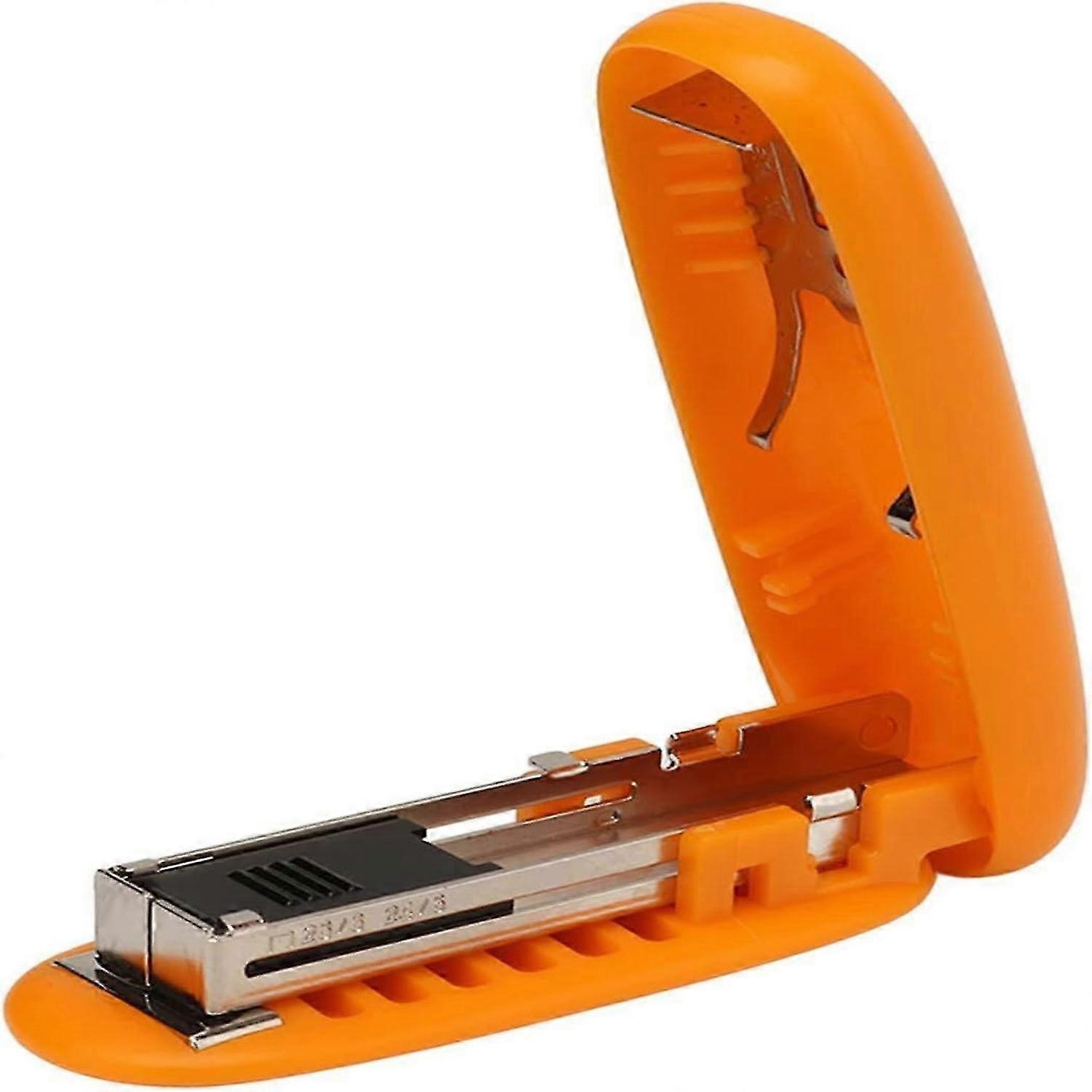 Mini Stapler, Foldable Portable Stapler Desktop Cute with Staples Lightweight Efficient Paper(Orange)
