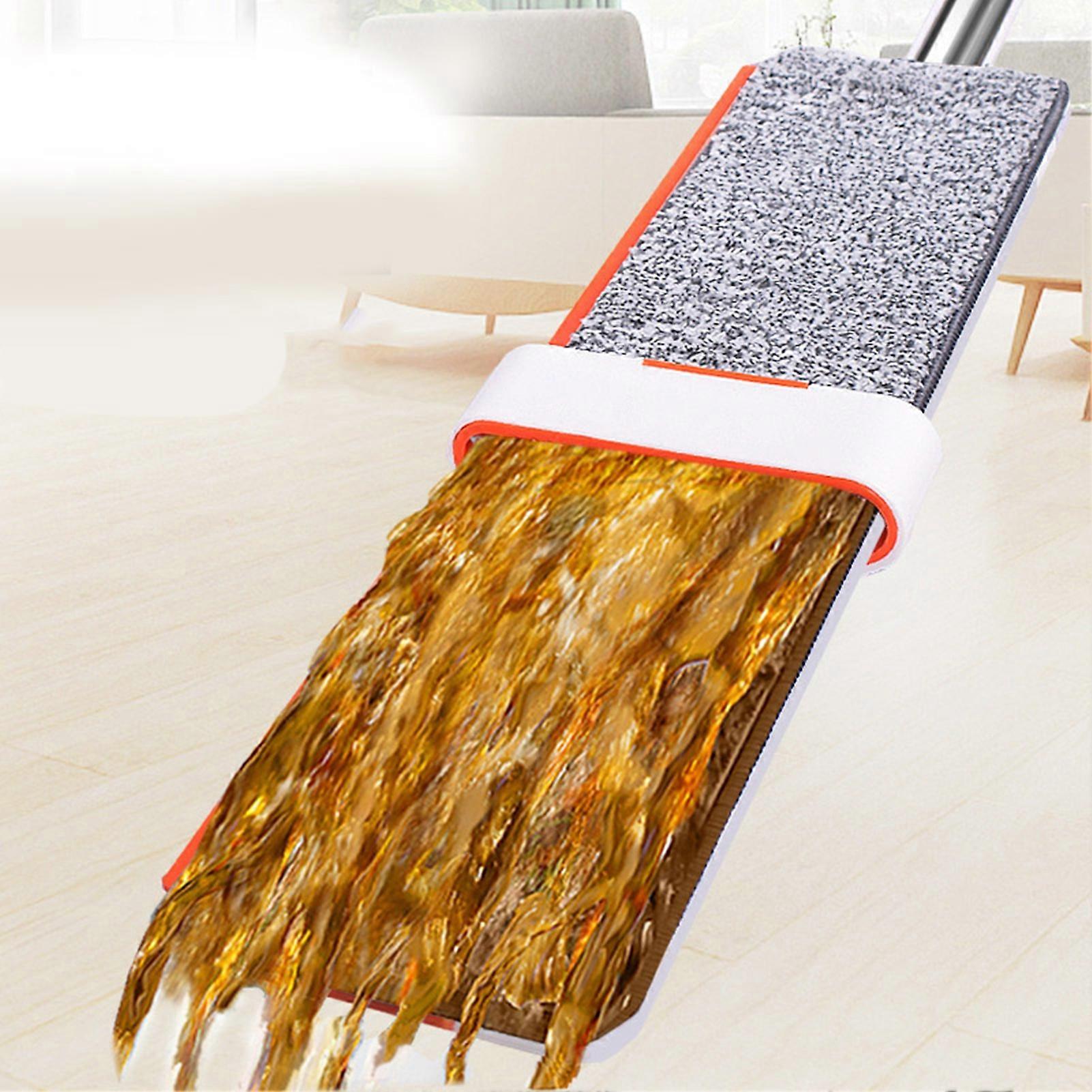 Large Head Rotatable Flat Mop with Thickened Rod 1500g Hand-Free