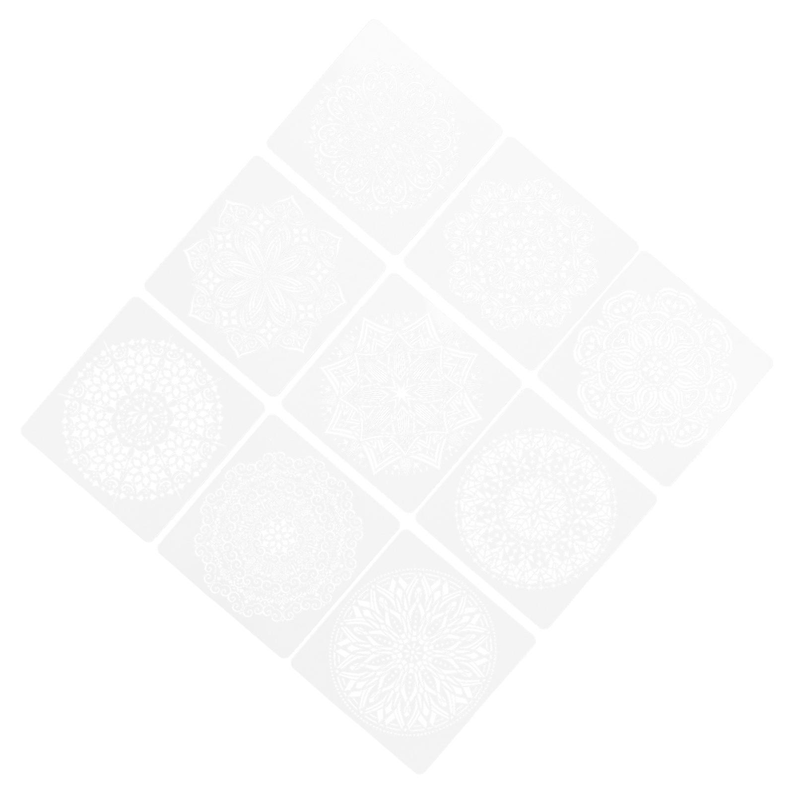 Mandala Stencils Drawing Stencils for Painting 9Pcs Transparent Set