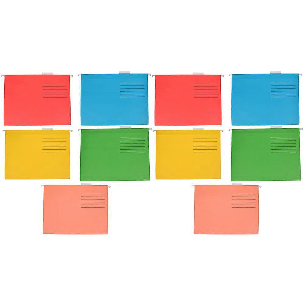 Colorful Hanging File Folders with Metal Clips for Home Office Use Portable Document Organizer 10 Pcs