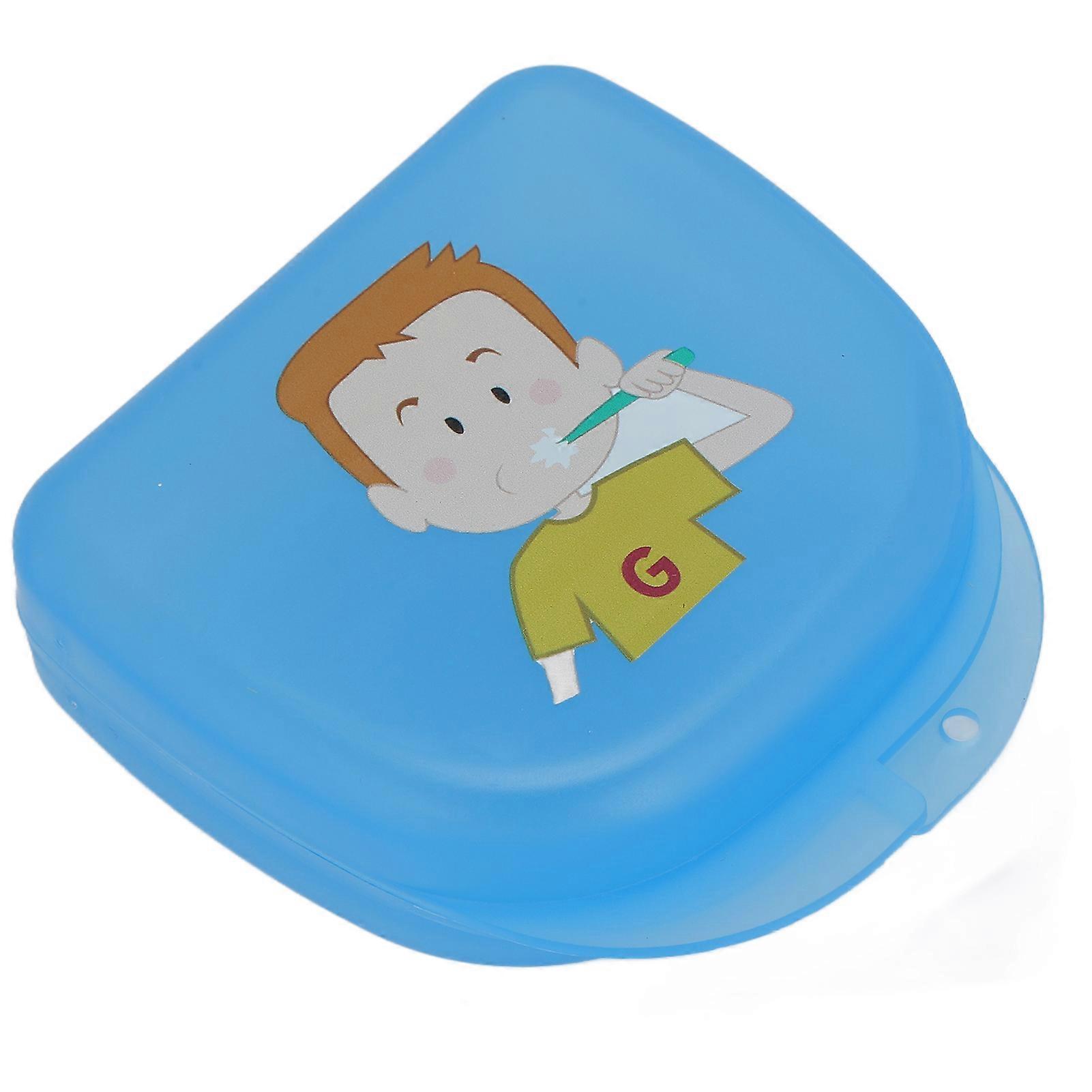 Portable Blue Denture Case Plastic Mouth Guard Retainer Box