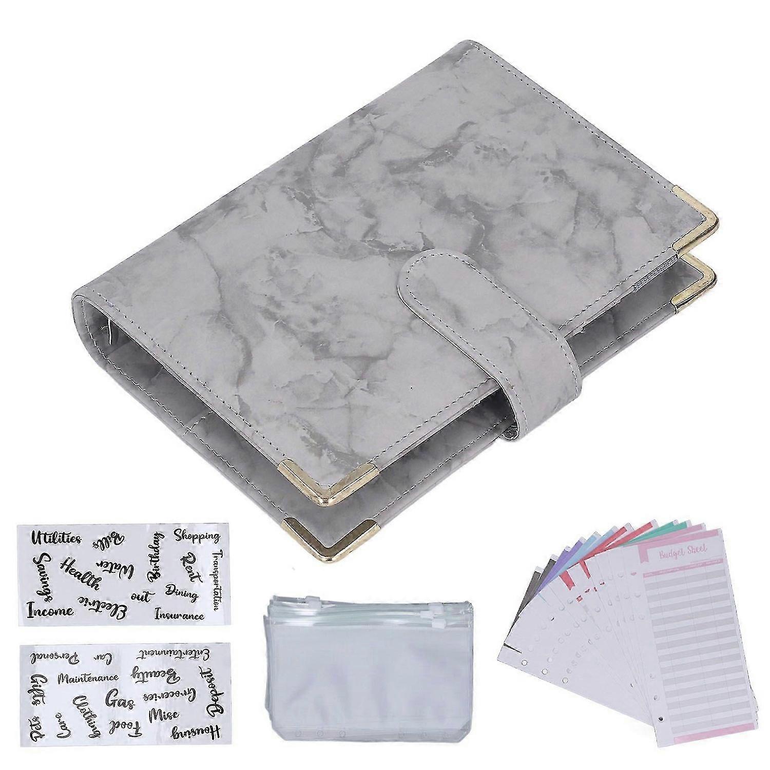 2025 Latest Model A6 PU Leather 6 Holes Budget Binder with 8 Zipper Bag 12